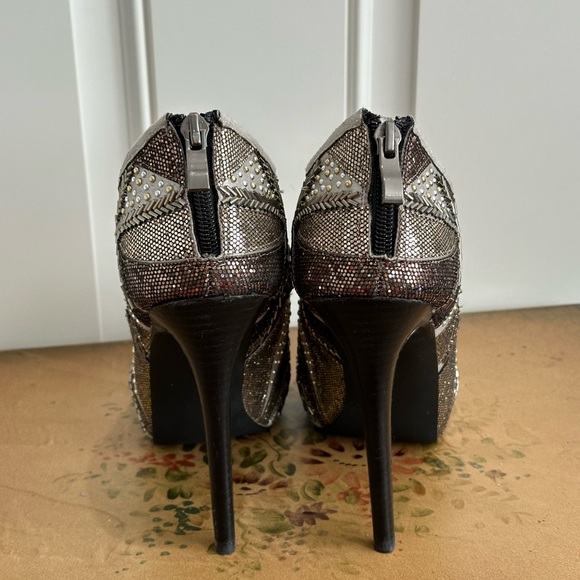 BOSTON PROPER Beaded Sequined Embellished Platform Heels -8.5 - Picture 9 of 11